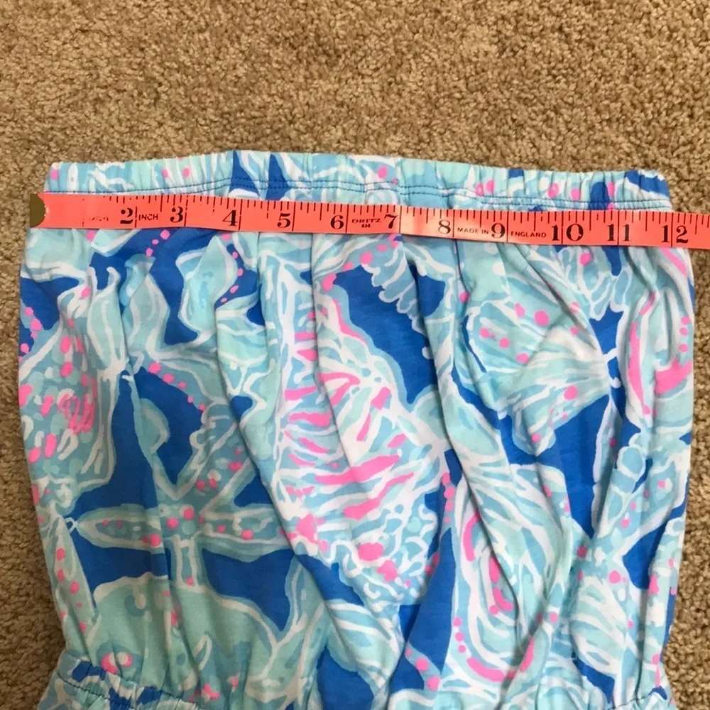 LILLY PULITZER Size XS blue combo strapless dress - Picture 7 of 7